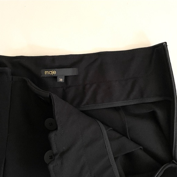 Maje Jioma Pleated Flared ALine Mini Skirt Black Size 38 - Picture 8 of 14